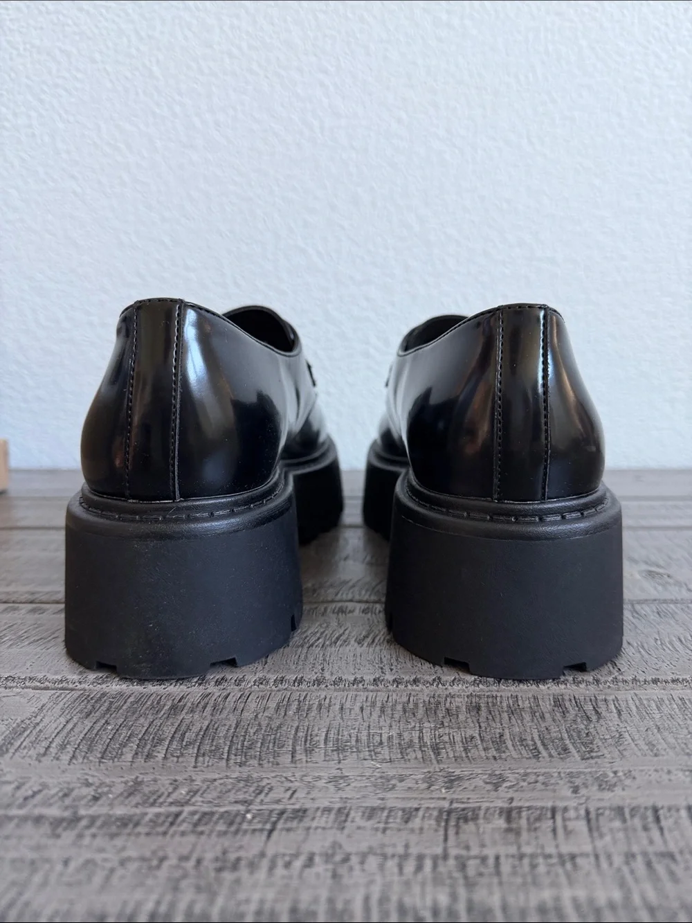Steve Madden Osta Platform Monk-Strap Loafers in Black Box NIB
